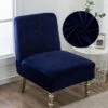 Housse De Fauteuil Crapaud Velours Bleu Marine