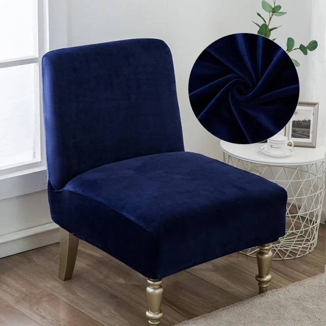 Housse de Fauteuil Crapaud Velours Bleu Marine Housse De Fauteuil Crapaud Velours Bleu Marine -Housse Moderne Magasin Fauteuil Sans Accoudoir Housse Moderne