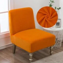 Housse De Fauteuil Crapaud Velours Orange