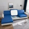 Housse D'Assise De Canapé D'Angle Simili Cuir Bleu -Housse Moderne Magasin Housse dAssise de Canape dAngle Simili Cuir Bleu Housse Moderne