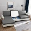 Housse D'Assise De Canapé D'Angle Simili Cuir Gris 1 Housse D'Assise De Canapé D'Angle Simili Cuir Gris -Housse Moderne Magasin Housse dAssise de Canape dAngle Simili Cuir Gris Housse Moderne