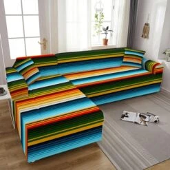Housse De Canapé D'Angle Arc En Ciel