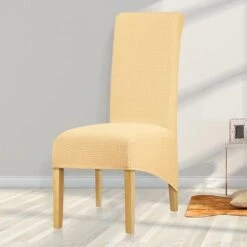 Housse De Chaise Grande Taille Jacquard Beige
