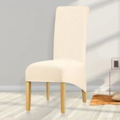 Housse De Chaise Grande Taille Jacquard Crème