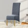 Housse De Chaise Grande Taille Jacquard Gris Anthracite