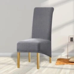 Housse De Chaise Grande Taille Jacquard Gris