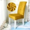 Housse De Chaise Velours Jaune
