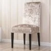 Housse De Chaise Velours De Glace Beige