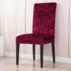 Housse De Chaise Velours De Glace Bordeaux