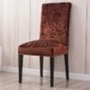 Housse De Chaise Velours De Glace Marron