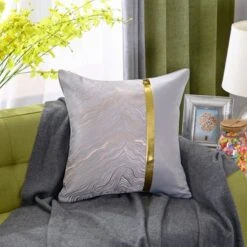 Housse De Coussin 45x45cm Royal En Soie Gris Clair