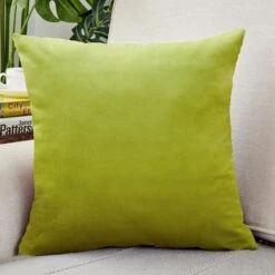 Housse De Coussin Velours 40x40cm Vert Pomme