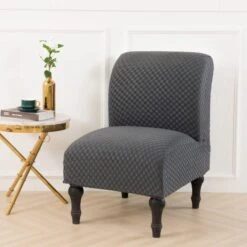 Housse De Fauteuil Crapaud Jacquard Gris Anthracite