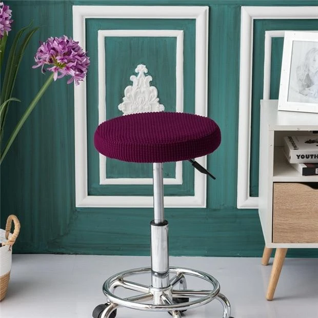 Housse de Tabouret Rond Jacquard Magenta Housse De Tabouret Rond Jacquard Magenta -Housse Moderne Magasin Housse de Tabouret Rond Jacquard Magenta Housse Moderne