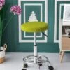 Housse De Tabouret Rond Jacquard Vert Anis