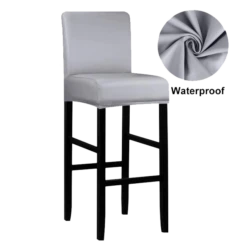 Housse De Tabouret De Bar Simili Cuir Gris
