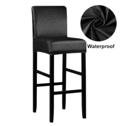 Housse De Tabouret De Bar Simili Cuir Noir
