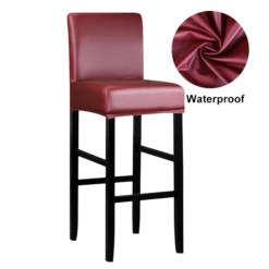 Housse De Tabouret De Bar Simili Cuir Rouge