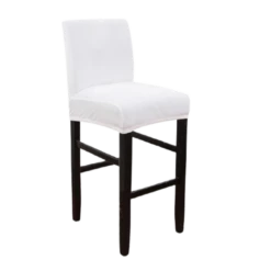 Housse De Tabouret De Bar Velours Blanc