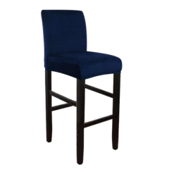 Housse De Tabouret De Bar Velours Bleu Marine