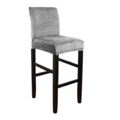 Housse De Tabouret De Bar Velours Gris