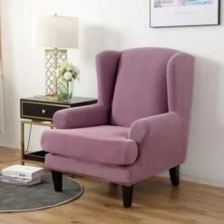 Housse Pour Fauteuil Crapaud Jacquard Mauve