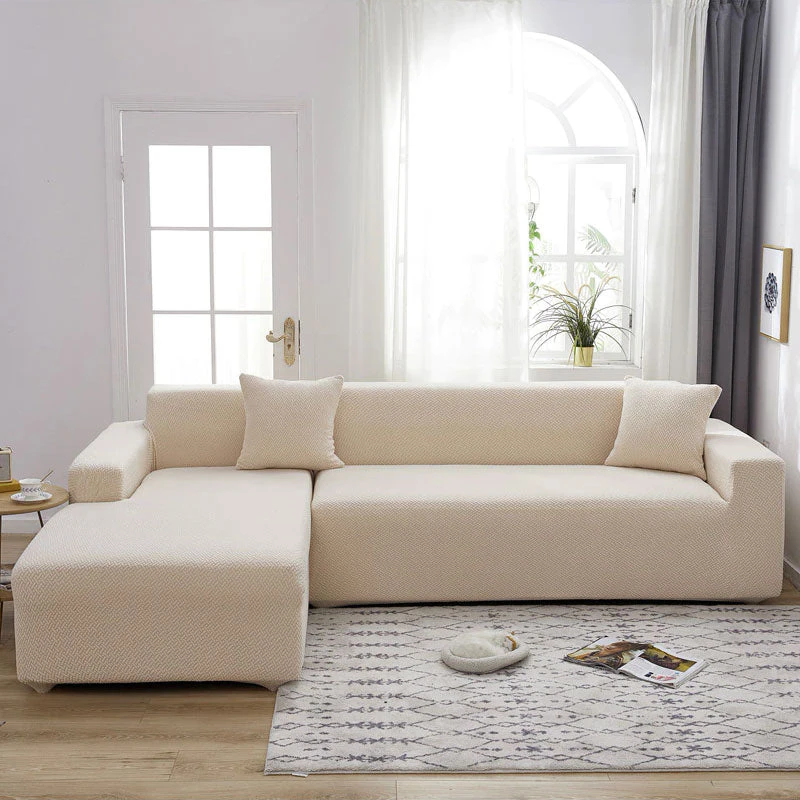 Housse De Canapé D'angle Jacquard Beige Housse De Canapé D'angle Jacquard Beige -Housse Moderne Magasin amazon housse de canape dangle housse moderne 1