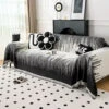 Jeté Pour CanapéSynera Noir 1 Jeté Pour CanapéSynera Noir -Housse Moderne Magasin black and white throw blanket comfy covers 1