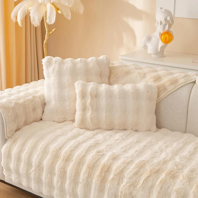 Protège Canapé en Peluche Beige Protège Canapé En Peluche Beige -Housse Moderne Magasin couvre canape beige housse moderne 11