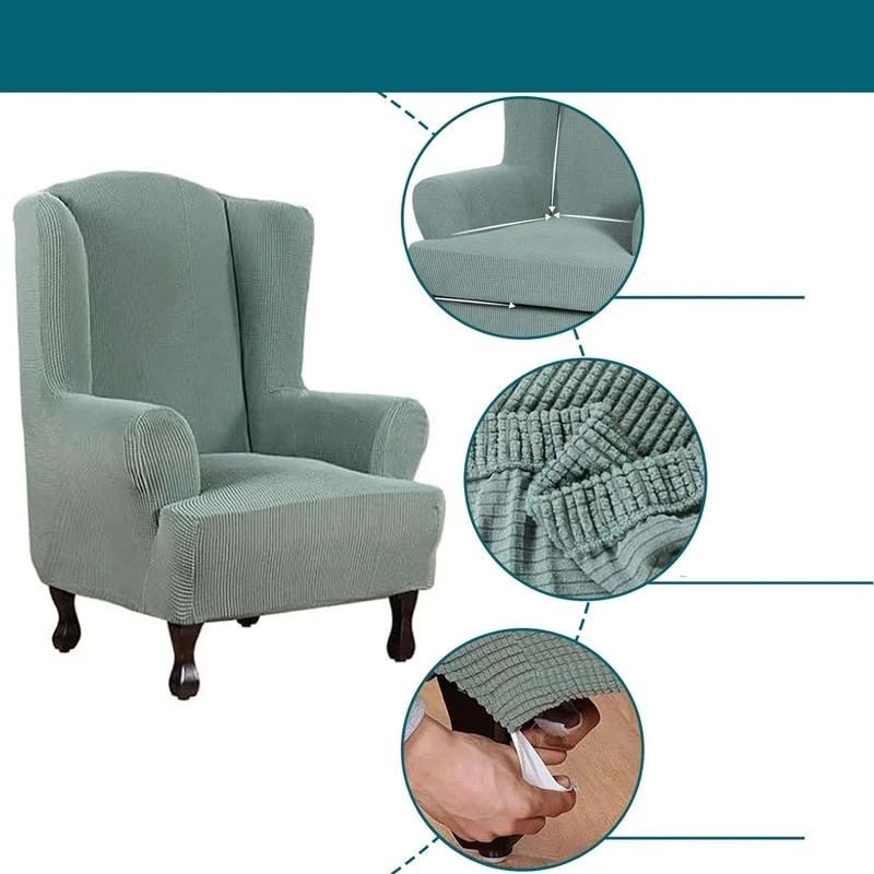 Housse Pour Fauteuil Crapaud Jacquard Vert Laurier Housse Pour Fauteuil Crapaud Jacquard Vert Laurier -Housse Moderne Magasin fauteuil crapaud housse housse moderne 2