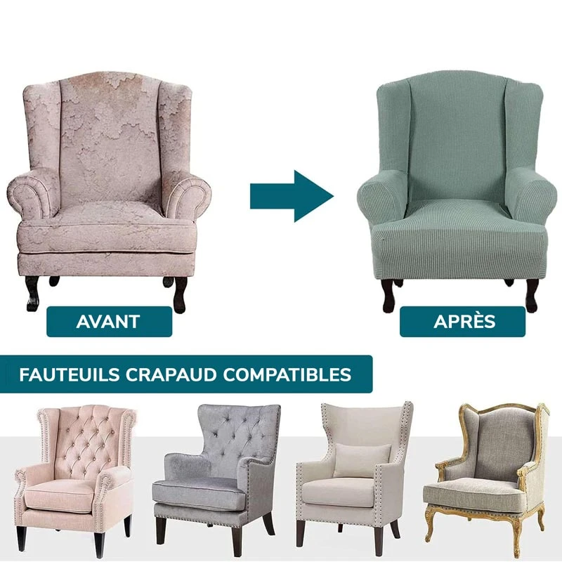 Housse Pour Fauteuil Crapaud Jacquard Vert Laurier Housse Pour Fauteuil Crapaud Jacquard Vert Laurier -Housse Moderne Magasin fauteuil crapaud housse housse moderne 3