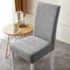 Housse De Chaise Jacquard Gris Clair