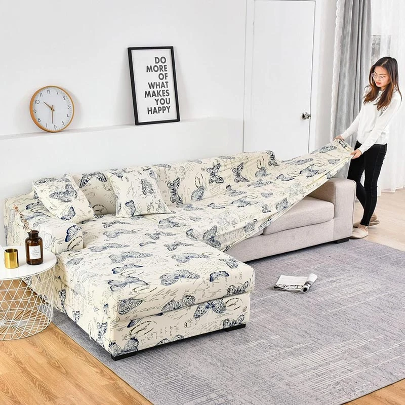 Housse De Canapé D'angle Papillon Housse De Canapé D'angle Papillon -Housse Moderne Magasin housse canape d angle arrondi housse moderne 1