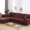 Housse De Canapé D'Angle Marron 2 Housse De Canapé D'Angle Marron -Housse Moderne Magasin housse canape dangle marron housse moderne
