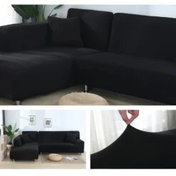 Housse De Canapé D'Angle Noir -Housse Moderne Magasin housse canape dangle noir housse moderne 1