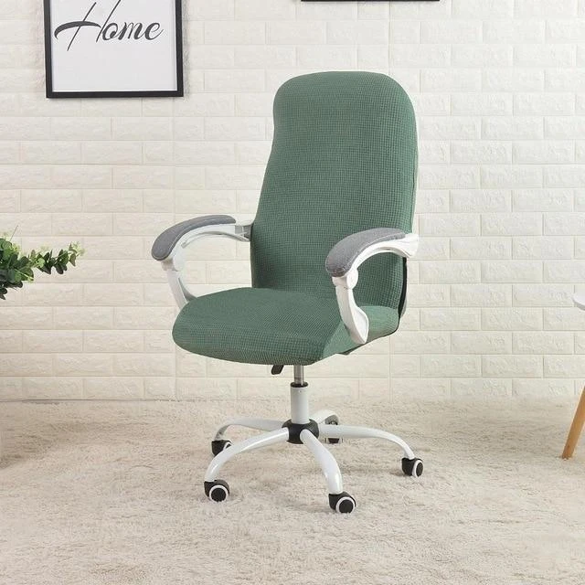 Housse de Chaise de Bureau Jacquard Vert Laurier Housse De Chaise De Bureau Jacquard Vert Laurier -Housse Moderne Magasin housse chaise de bureau a roulettes housse moderne