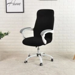 Housse De Chaise De Bureau Jacquard Noir