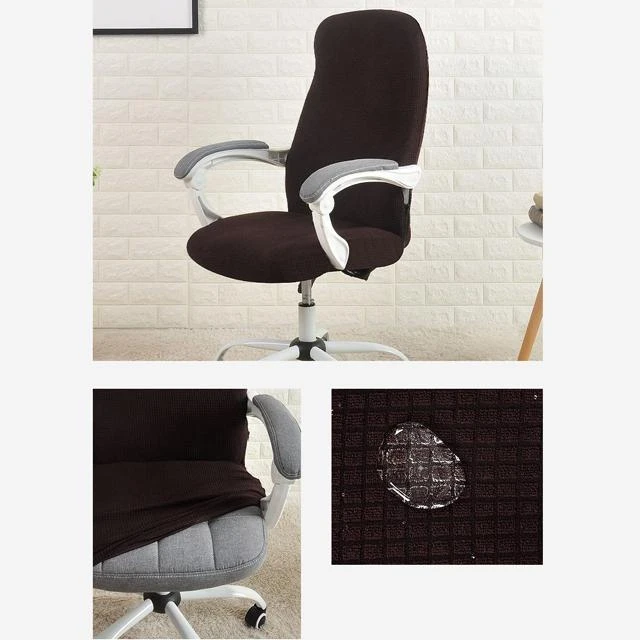 Housse de Chaise de Bureau Jacquard Marron Foncé Housse De Chaise De Bureau Jacquard Marron Foncé -Housse Moderne Magasin housse chaise de bureau ikea housse moderne 2