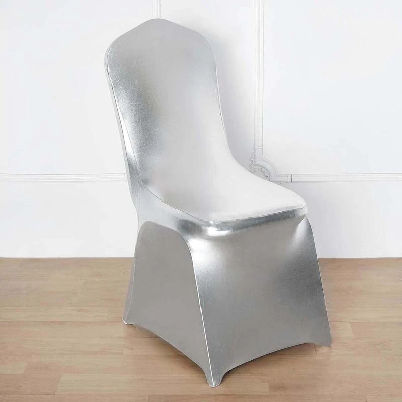 Housse de Chaise de Mariage Argent Métallique Housse De Chaise De Mariage Argent Métallique -Housse Moderne Magasin housse chaise mariage housse moderne 8
