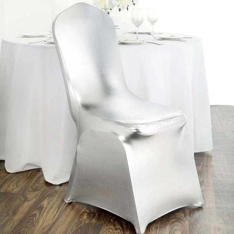 Housse de Chaise de Mariage Argent Métallique Housse De Chaise De Mariage Argent Métallique -Housse Moderne Magasin housse chaise mariage housse moderne 9