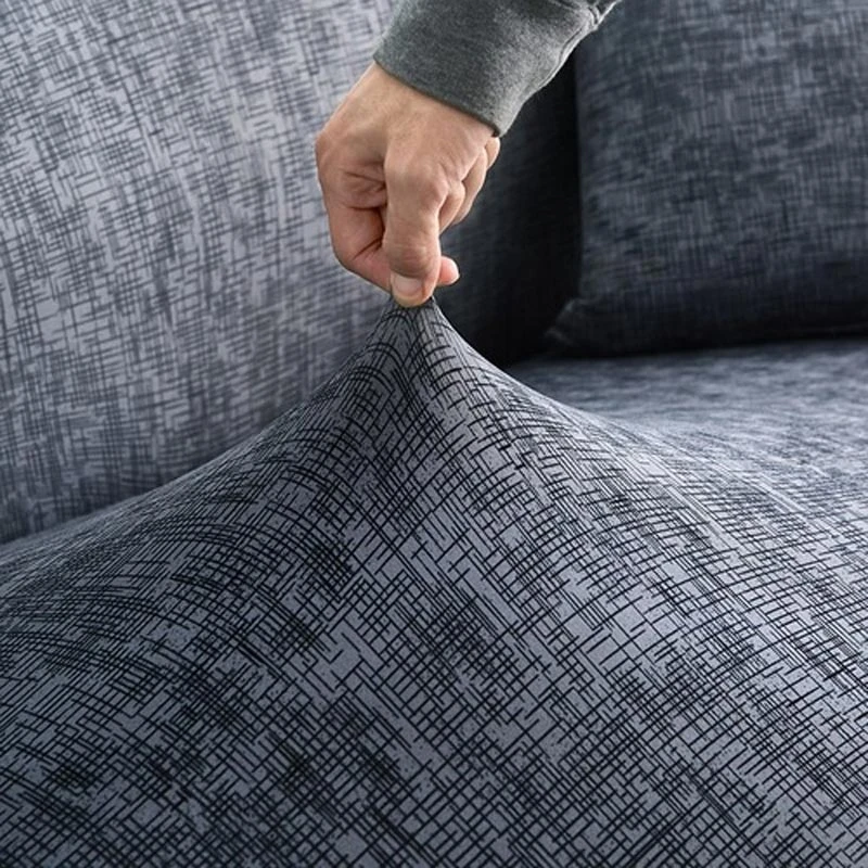 Housse de Canapé d'Angle Extensible Bleu / Gris Housse De Canapé D'Angle Extensible Bleu / Gris -Housse Moderne Magasin housse de canape angle gris housse moderne 2