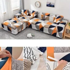 Housse De Canapé D'Angle Extensible Daphné -Housse Moderne Magasin housse de canape dangle avec accoudoir housse moderne 20