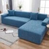 Housse De Canapé D'Angle Extensible Velours Bleu