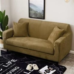 Housse De Canapé Kaki Velours