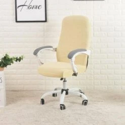 Housse De Chaise De Bureau Jacquard Beige