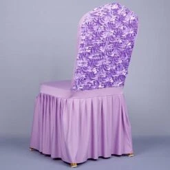 Housse De Chaise De Mariage Fleurs Violet Clair