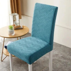 Housse De Chaise Jacquard Turquoise