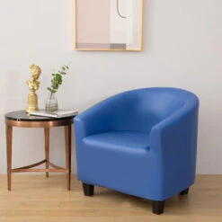 Housse De Fauteuil Cabriolet En Cuir PU Bleu