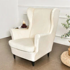 Housse De Fauteuil Crapaud Velours Crème