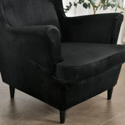 Housse De Fauteuil Crapaud Velours Noire -Housse Moderne Magasin housse de fauteuil crapaud velours noir housse moderne 4